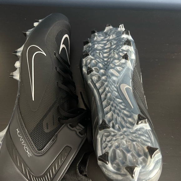 Nike Alpha Huarache 8 Elite LAX Black Lacrosse Cleats CW4447-001 Men's Size 10 - Picture 6 of 8